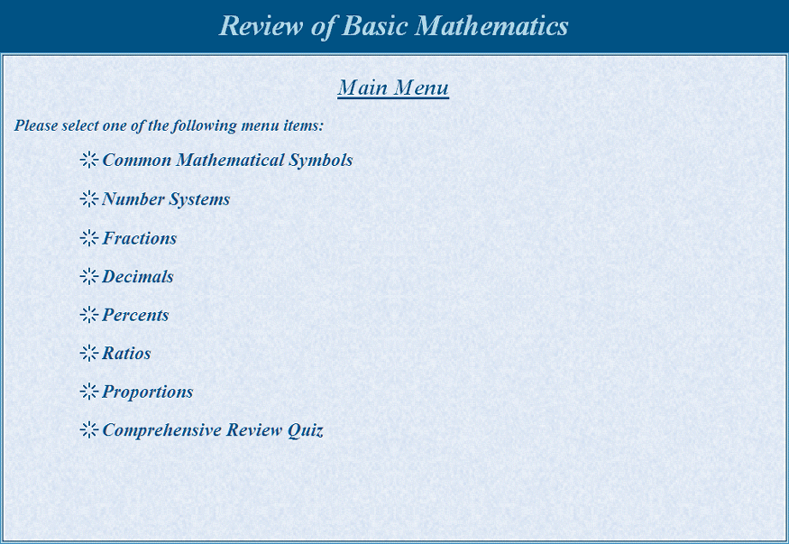 Review of Basic Mathematics