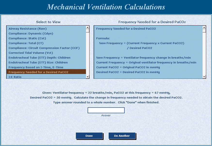Mechanical Ventilation & PFT Calculations