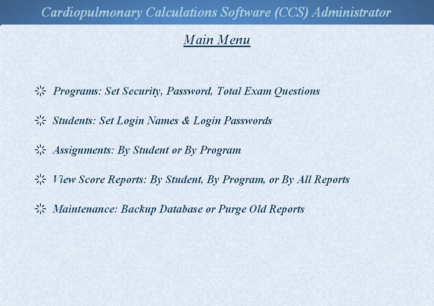 Cardiopulmonary Calculations Administrator