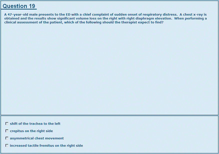 Respiratory Therapist Multiple Choice TMC Examination
